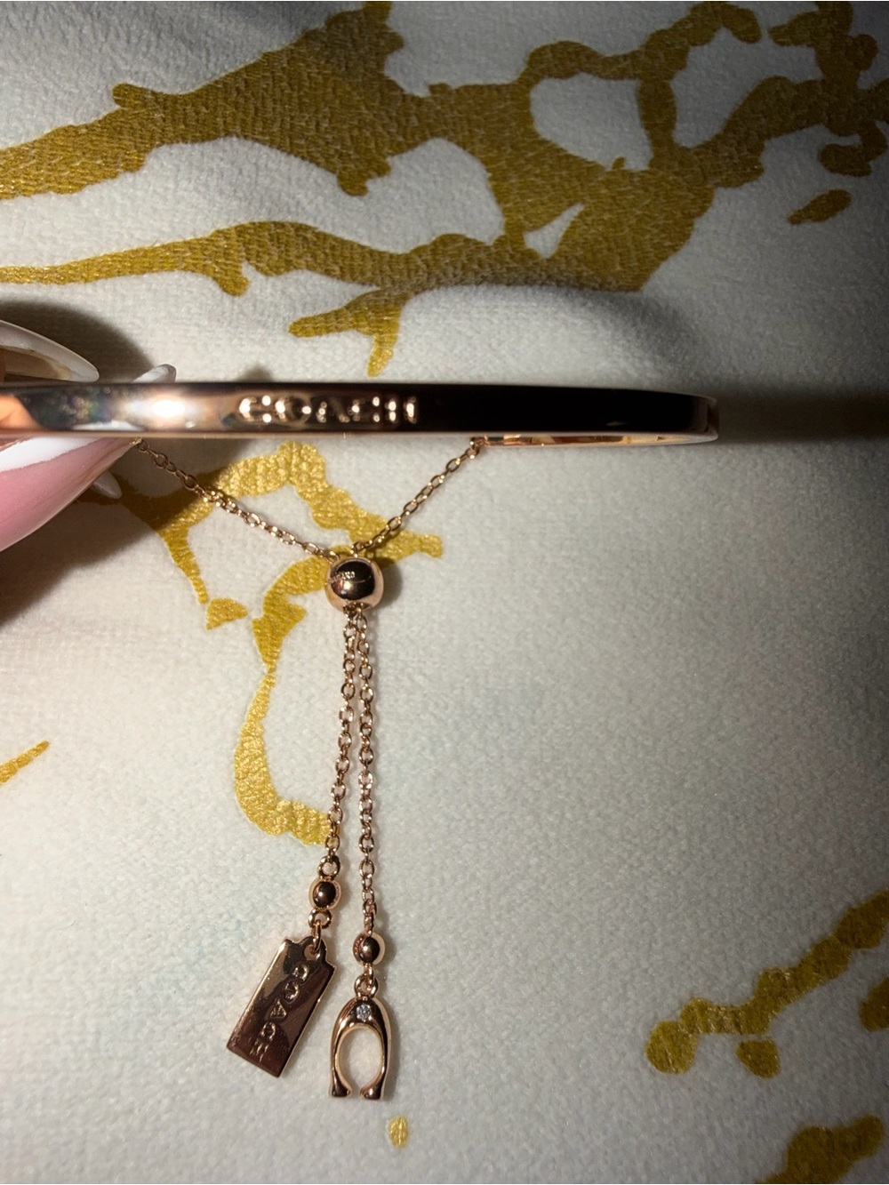 Coach Gold Tone Sliding Chain Bangle